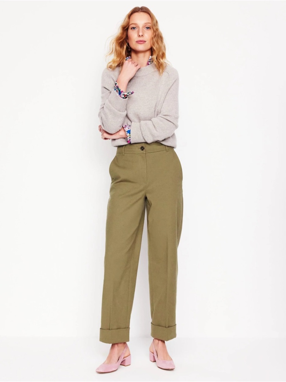 Boden NWT Women’s Olive Green Cuffed Pants Sz 14